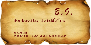 Borkovits Izidóra névjegykártya